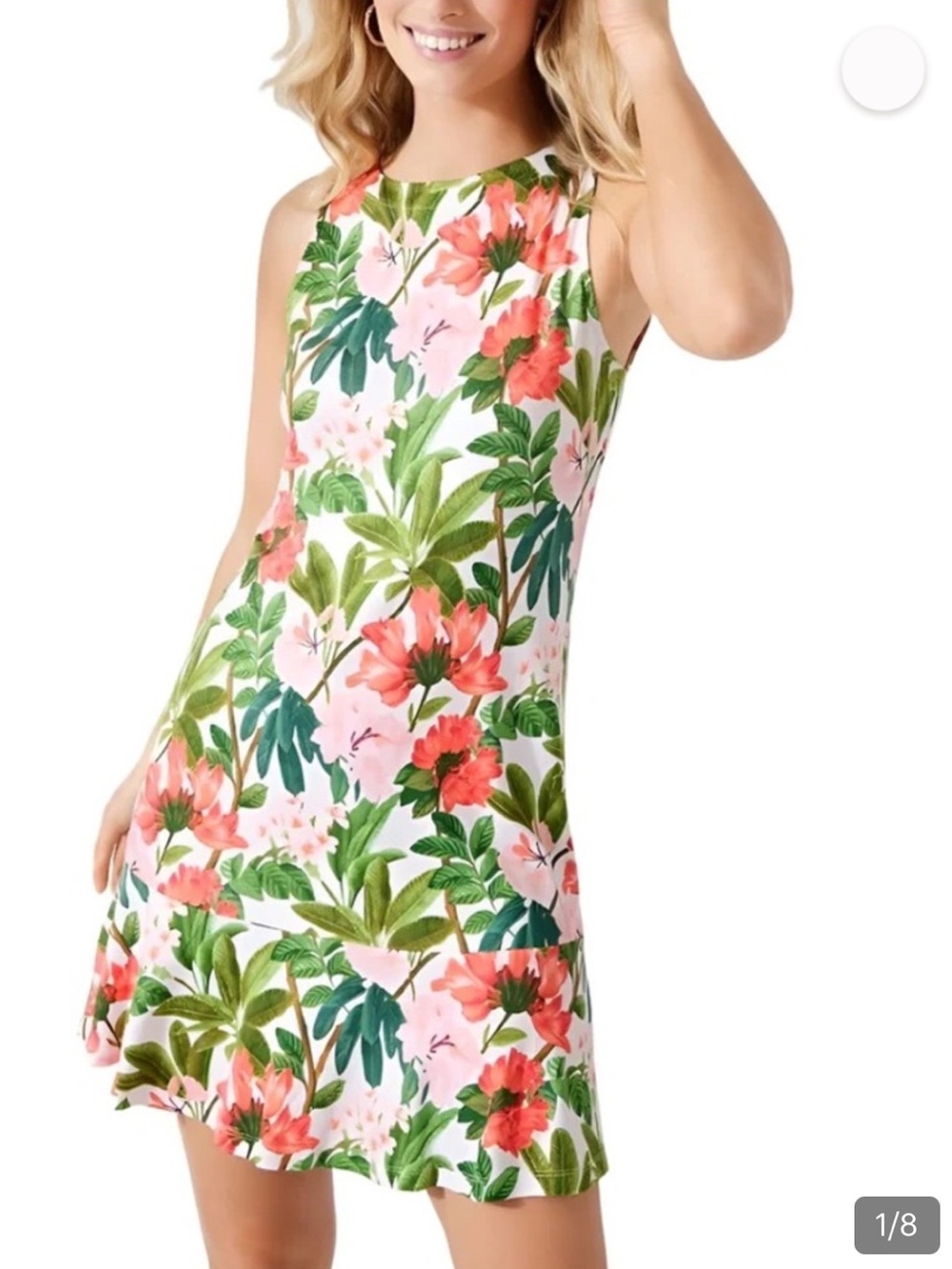 Tommy Bahama Womens Darcy Faraway Blooms Flounce Dress